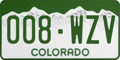 CO license plate 008WZV