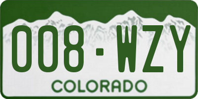 CO license plate 008WZY