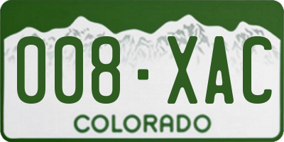 CO license plate 008XAC
