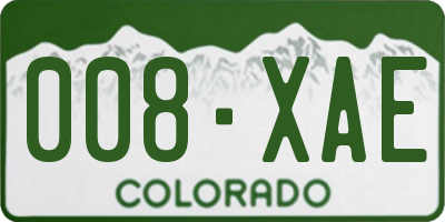 CO license plate 008XAE