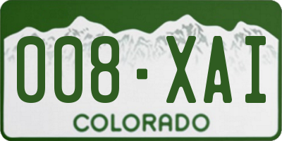 CO license plate 008XAI