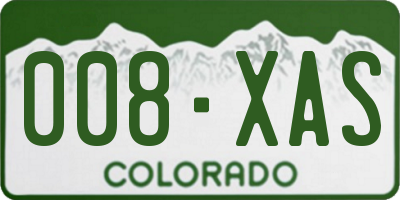CO license plate 008XAS