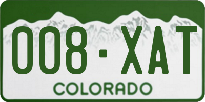 CO license plate 008XAT