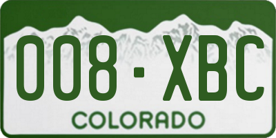 CO license plate 008XBC