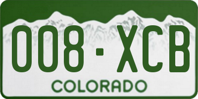 CO license plate 008XCB