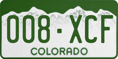 CO license plate 008XCF