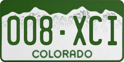 CO license plate 008XCI