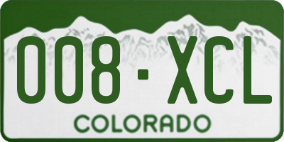 CO license plate 008XCL