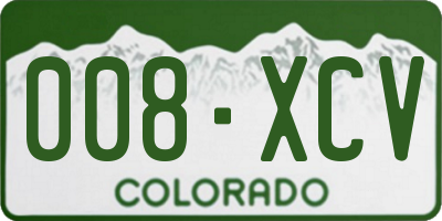 CO license plate 008XCV