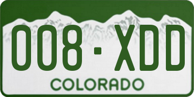CO license plate 008XDD