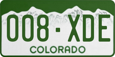 CO license plate 008XDE