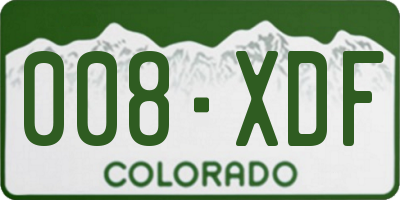 CO license plate 008XDF