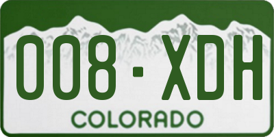 CO license plate 008XDH