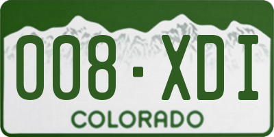 CO license plate 008XDI