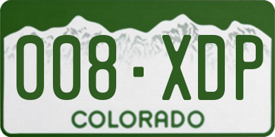 CO license plate 008XDP