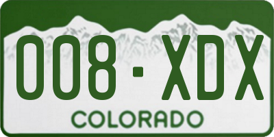 CO license plate 008XDX