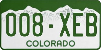 CO license plate 008XEB