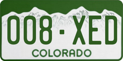 CO license plate 008XED