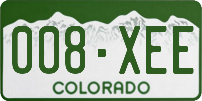 CO license plate 008XEE