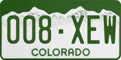 CO license plate 008XEW