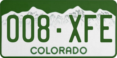 CO license plate 008XFE