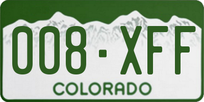 CO license plate 008XFF