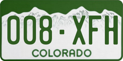 CO license plate 008XFH