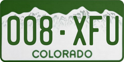 CO license plate 008XFU