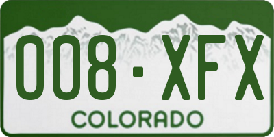 CO license plate 008XFX