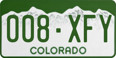 CO license plate 008XFY