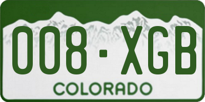 CO license plate 008XGB