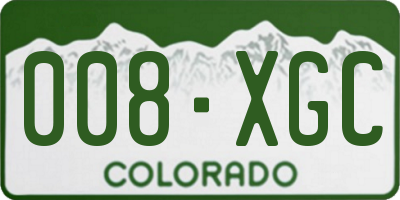 CO license plate 008XGC