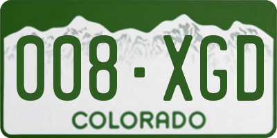 CO license plate 008XGD
