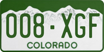 CO license plate 008XGF