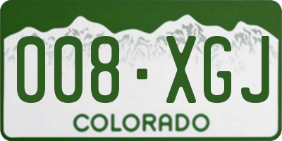 CO license plate 008XGJ