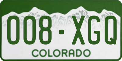 CO license plate 008XGQ