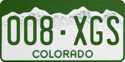 CO license plate 008XGS