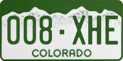 CO license plate 008XHE