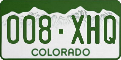 CO license plate 008XHQ