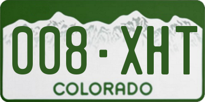 CO license plate 008XHT