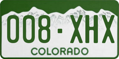 CO license plate 008XHX