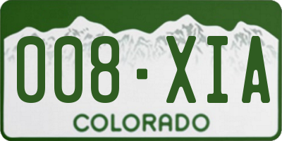 CO license plate 008XIA
