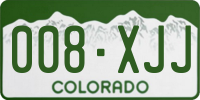 CO license plate 008XJJ