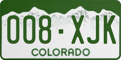 CO license plate 008XJK