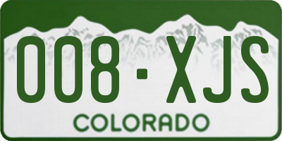 CO license plate 008XJS