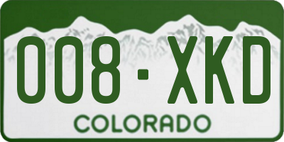 CO license plate 008XKD