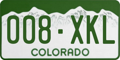 CO license plate 008XKL