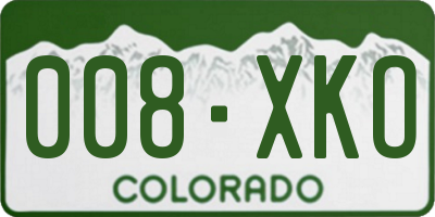 CO license plate 008XKO