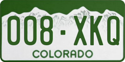 CO license plate 008XKQ