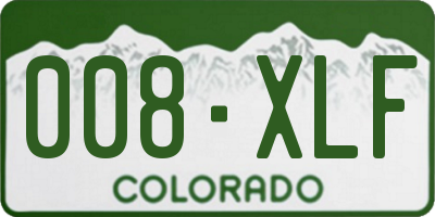 CO license plate 008XLF
